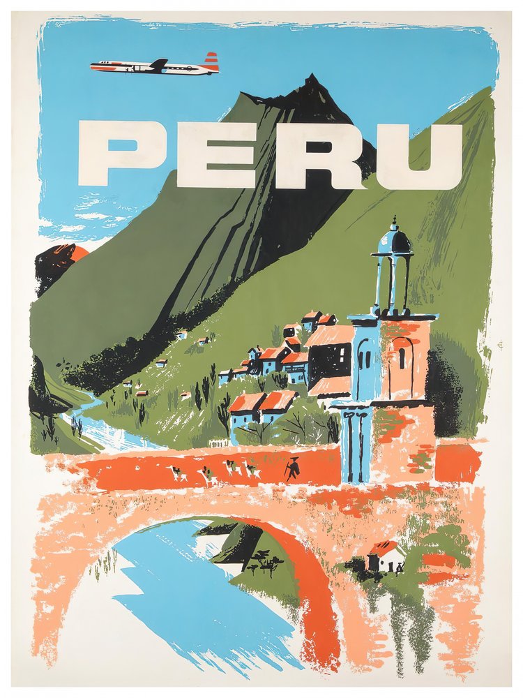 Vintage Peru Mountainscape