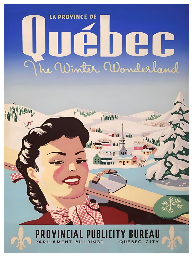 Retro Quebec Ski Woman