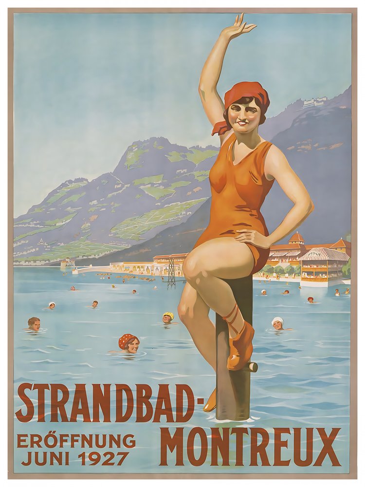 Vintage Montreux Swimmer