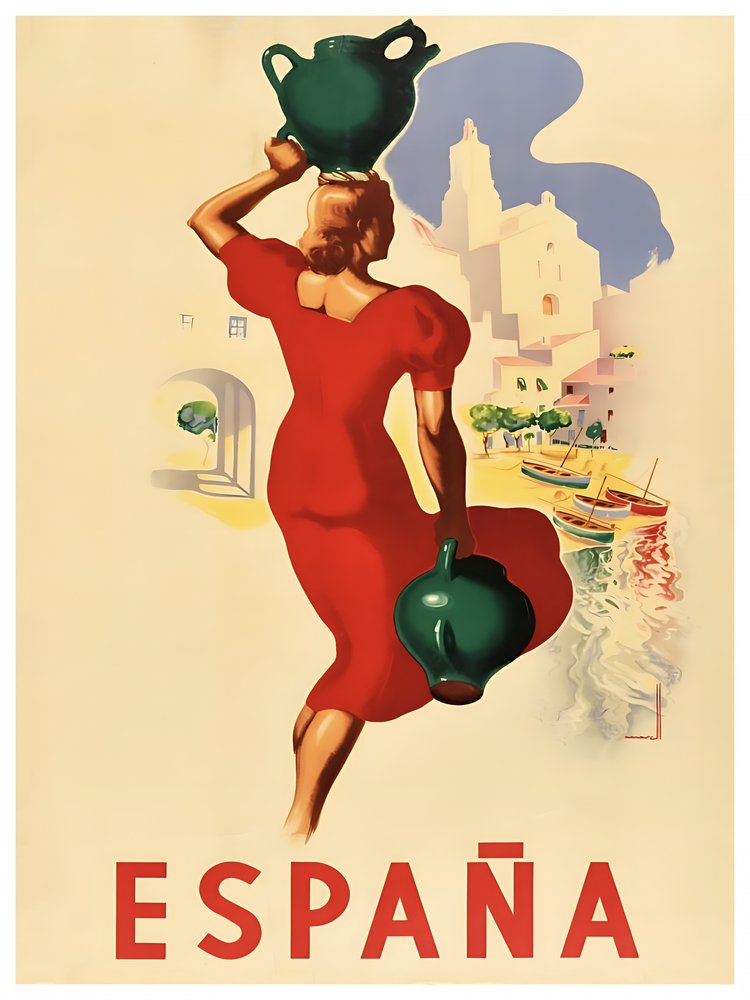 Spanish Woman Mediterranean Village