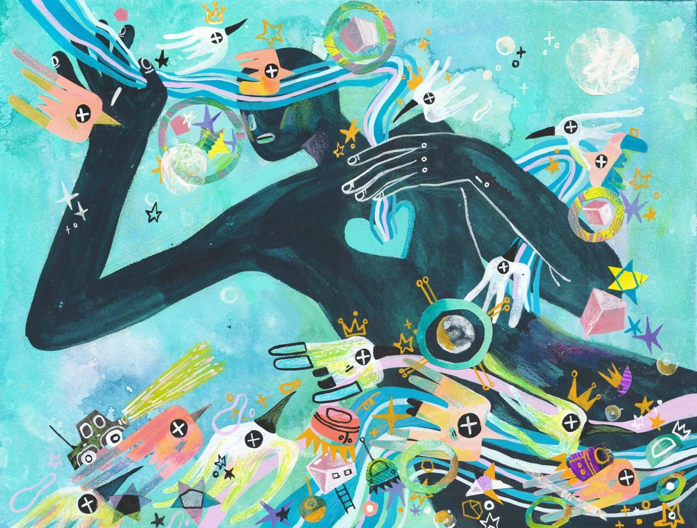 Ethereal Figure and Birds