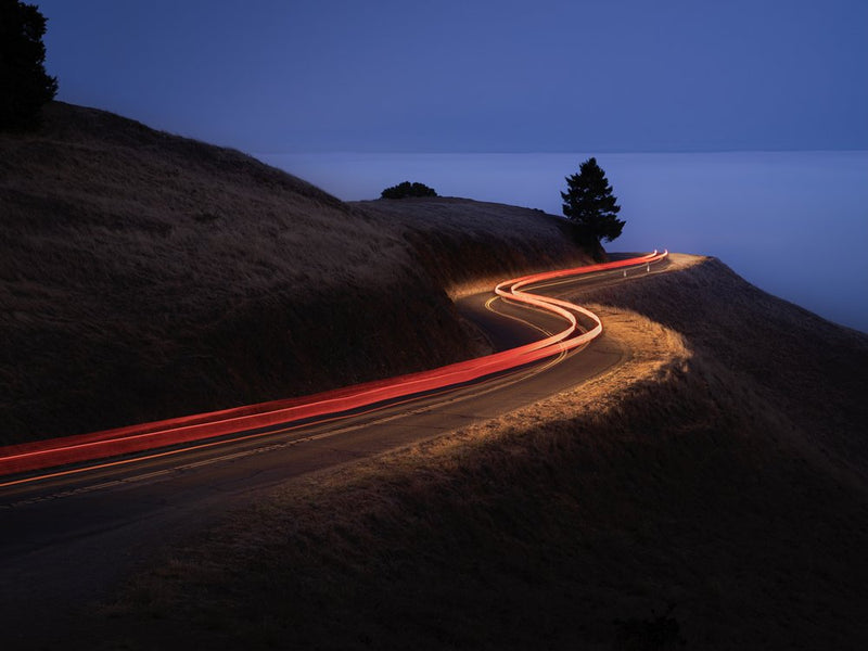 Winding Road Light Trails