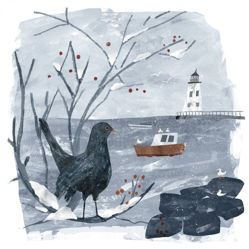 Winter Blackbird Lighthouse