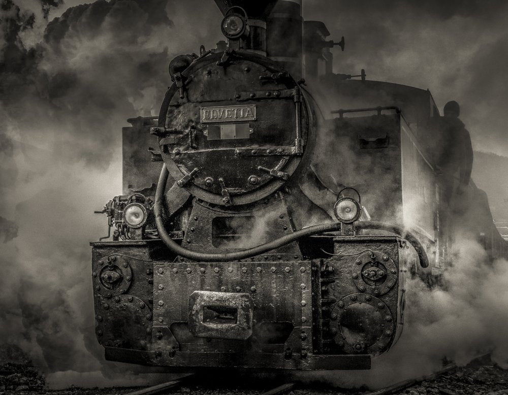 Smoky Steam Locomotive