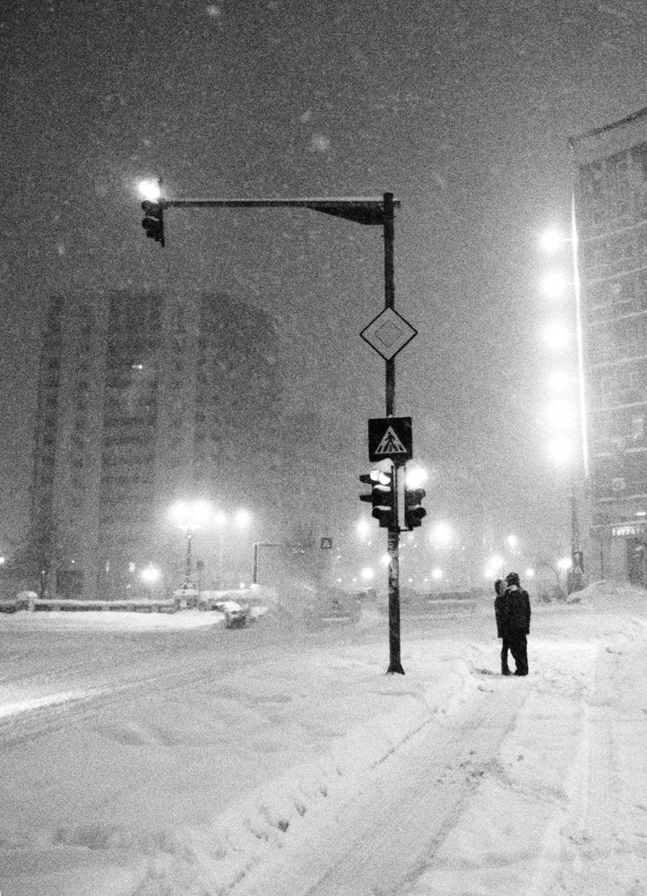 Snowy City Night