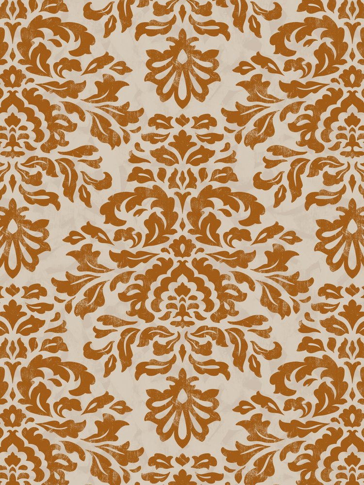 Rustic Gold Damask Pattern