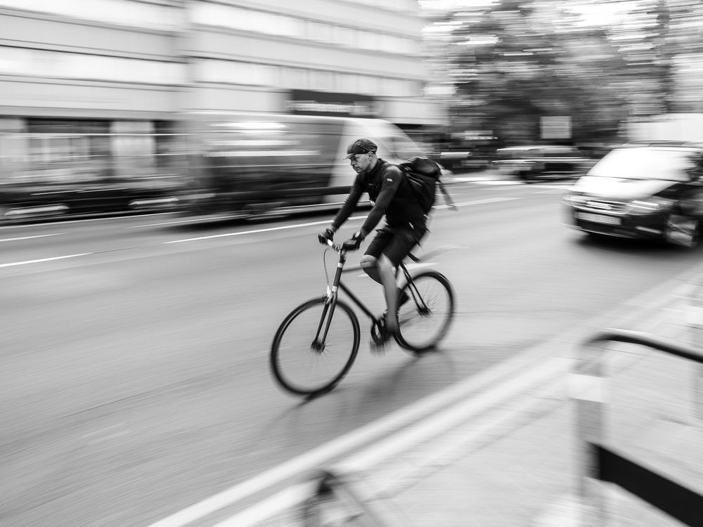Urban Cyclist in Motion
