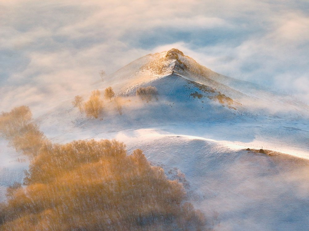 Misty Winter Peaks