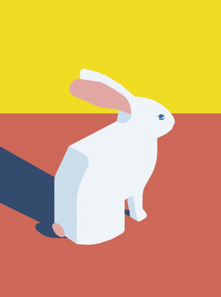 White Geometric Rabbit