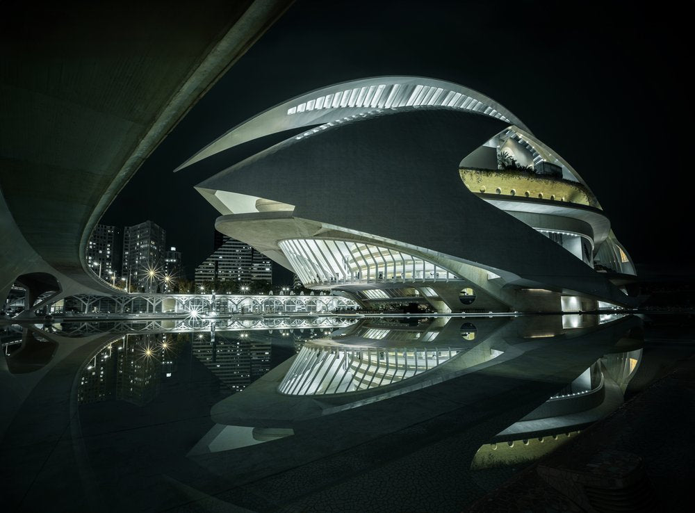Modern Night Architecture Reflection