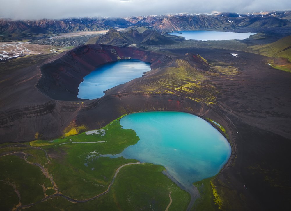 Turquoise Crater Landscape