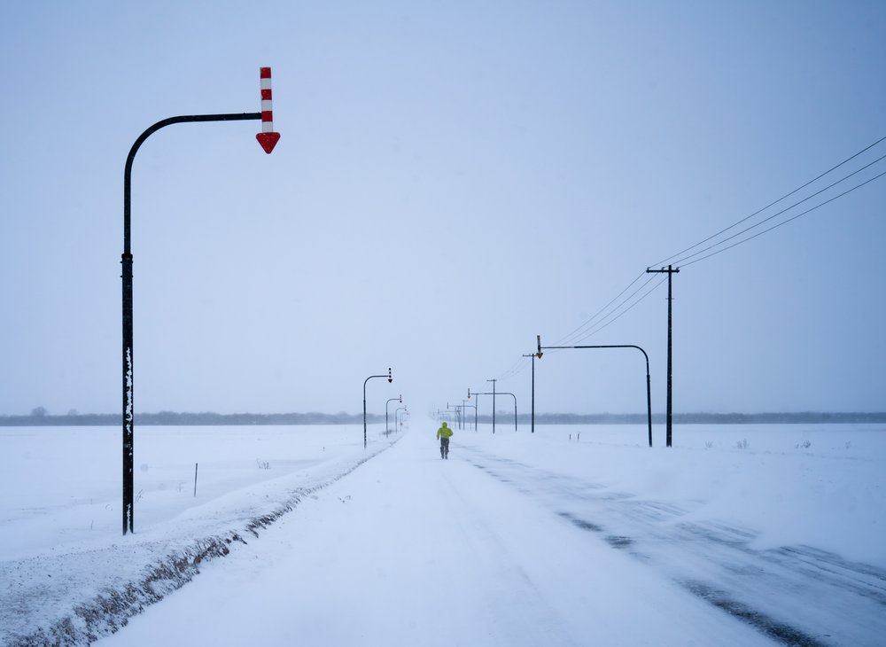 Snowy Road Solitude
