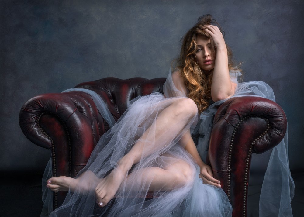 Pensive Woman Reclined