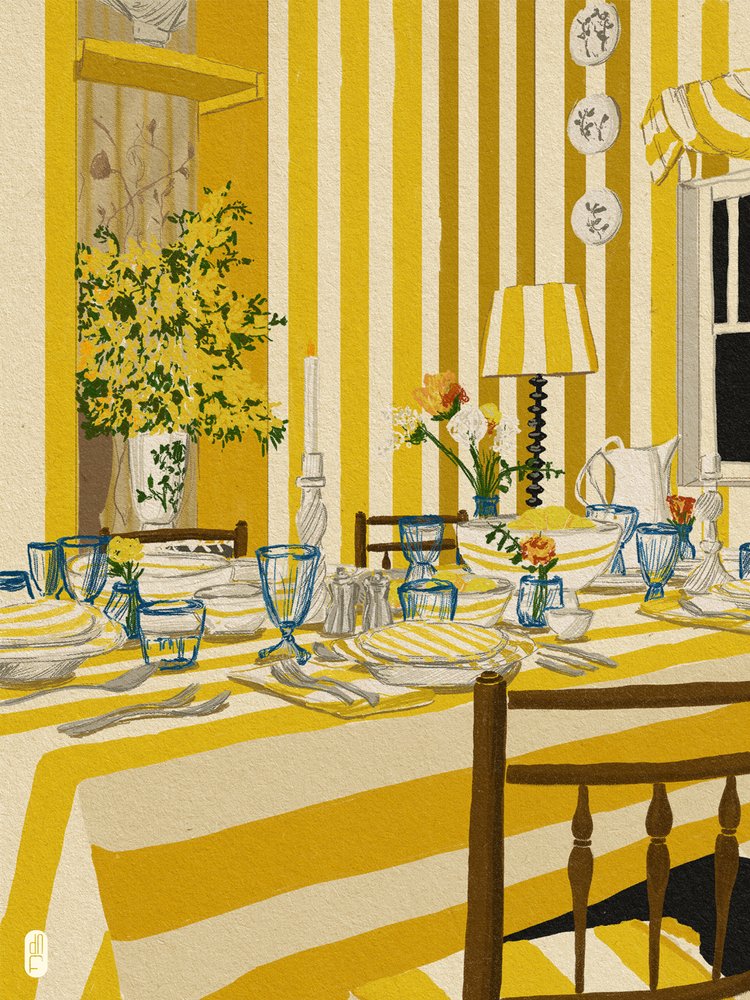 Sunny Striped Dining Room