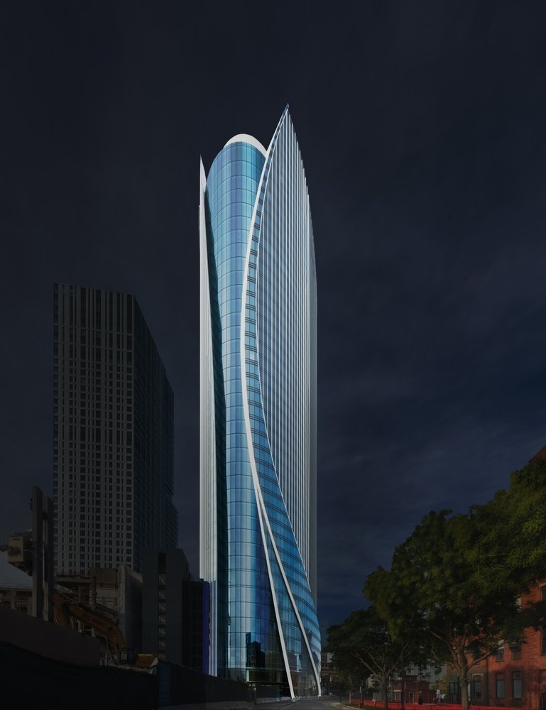 Sleek Curved Skyscraper
