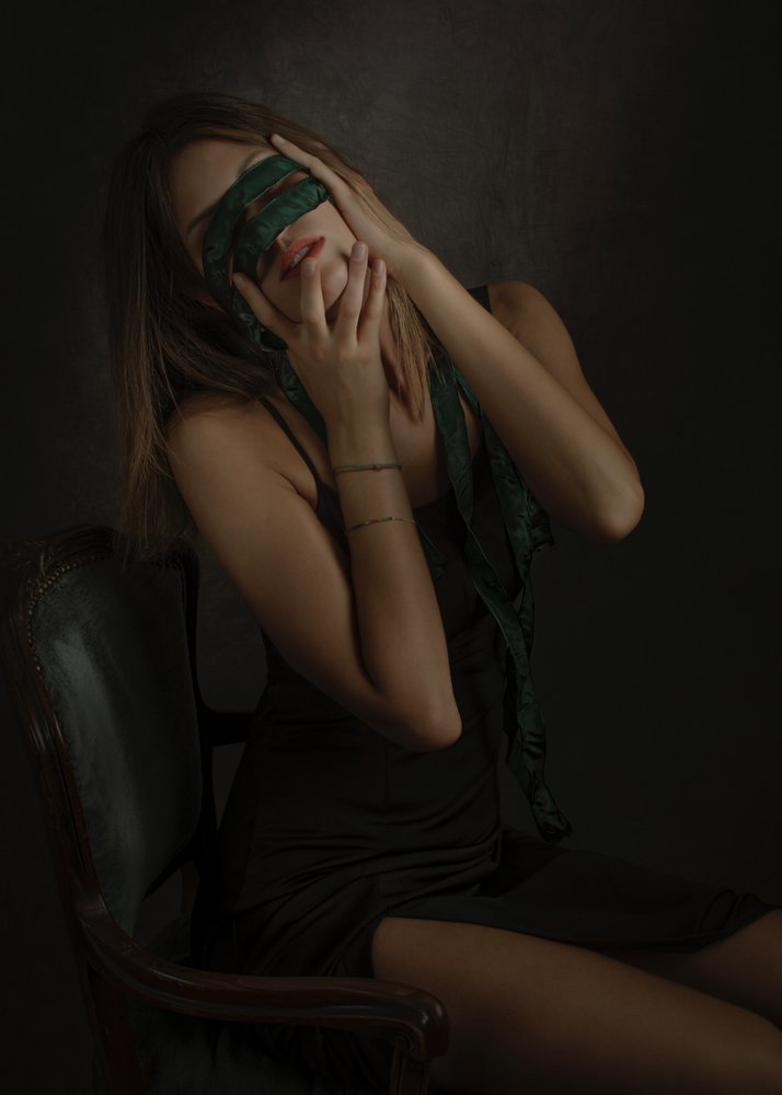 Mysterious Blindfolded Woman