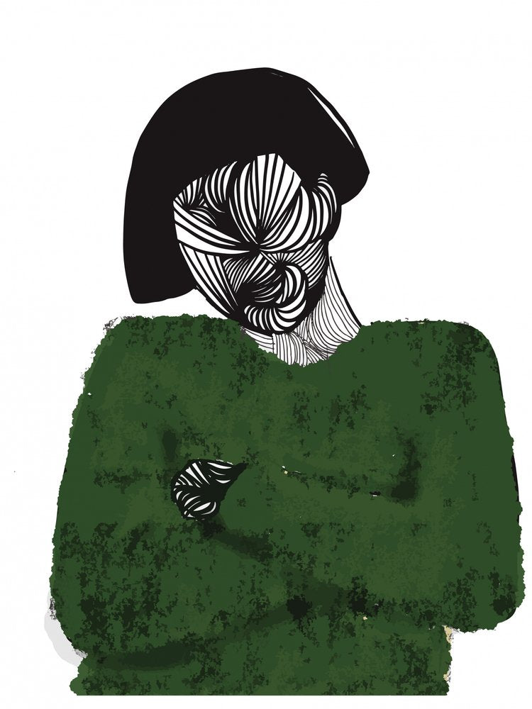 Abstract Green Portrait
