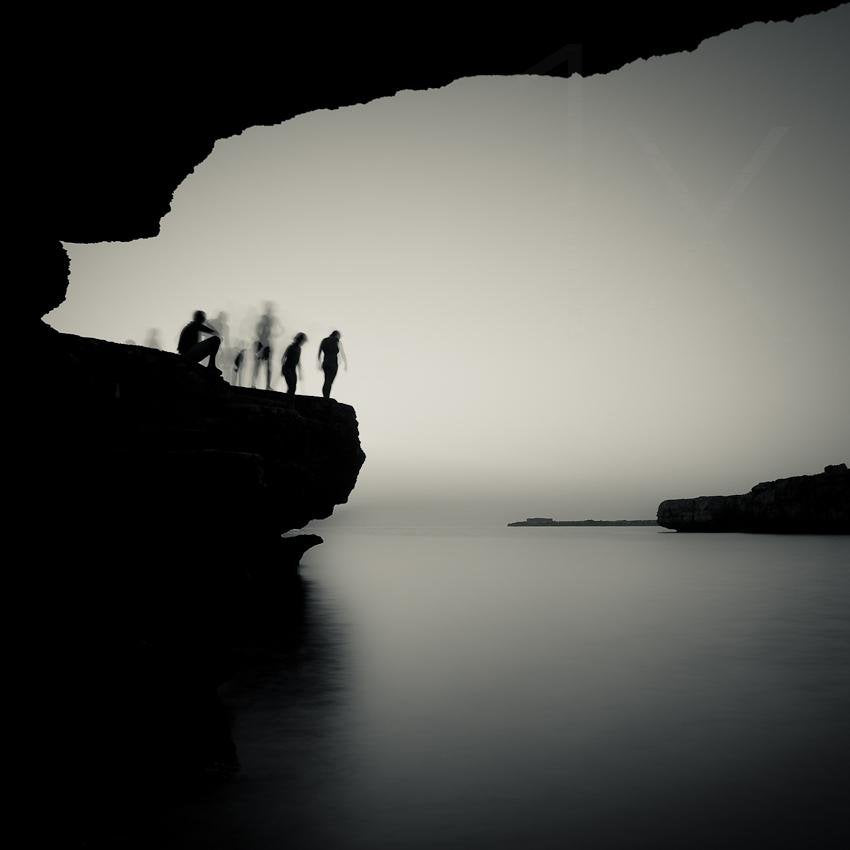 Misty Coastal Silhouettes