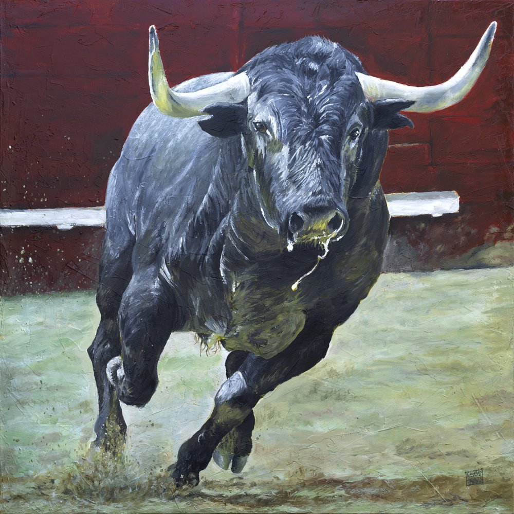 Powerful Charging Bull
