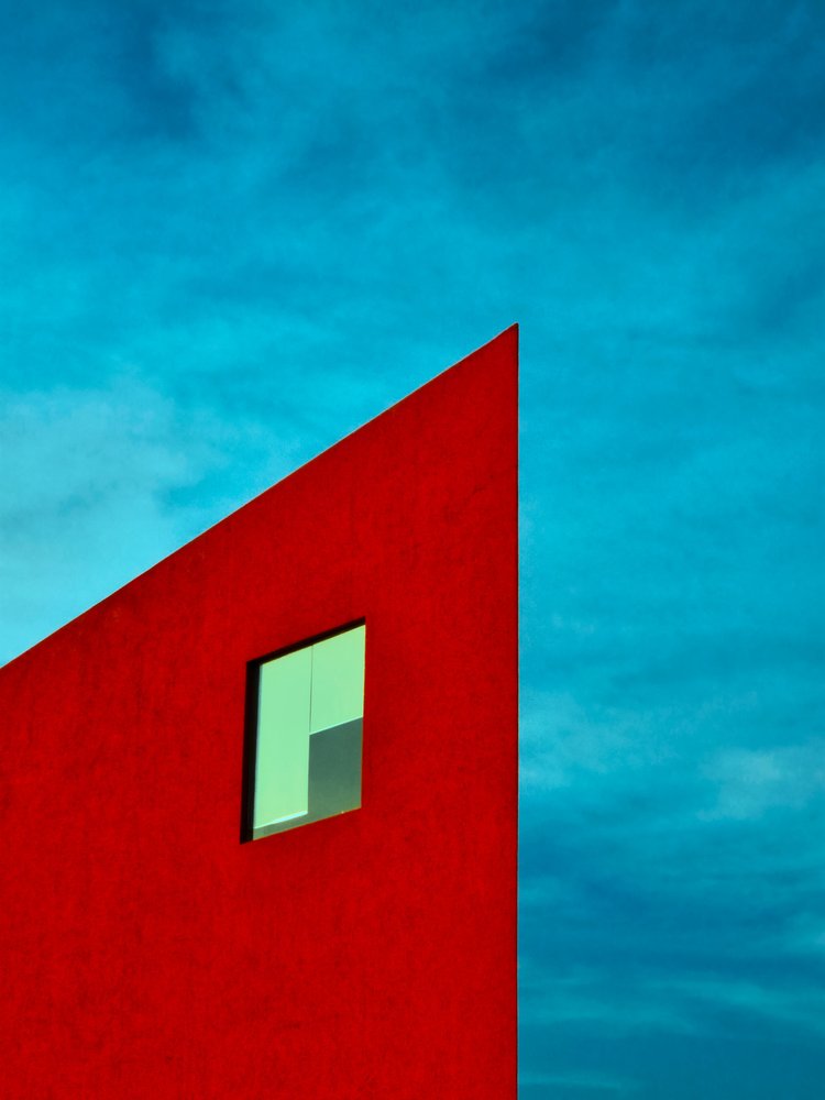Red Wall Blue Sky