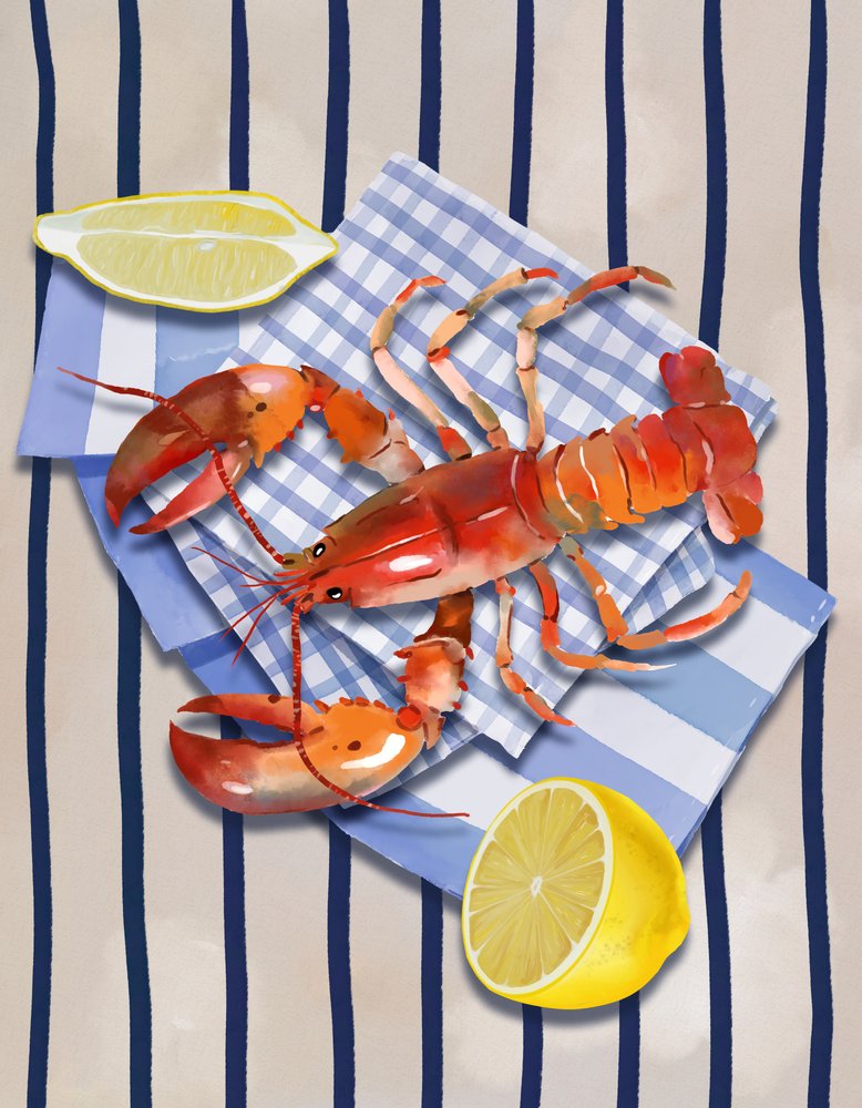 Lobster and Lemon Stripes
