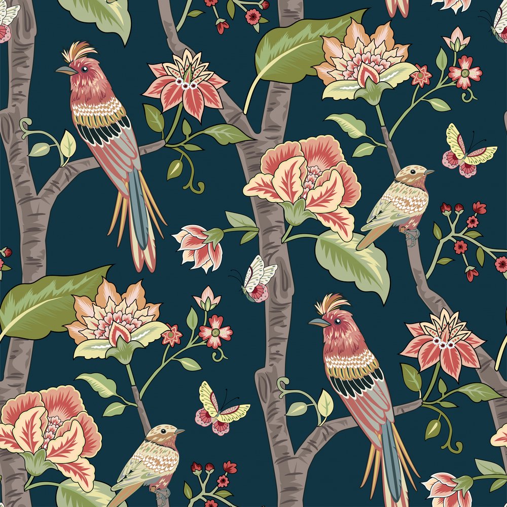 Exotic Birds and Flowers