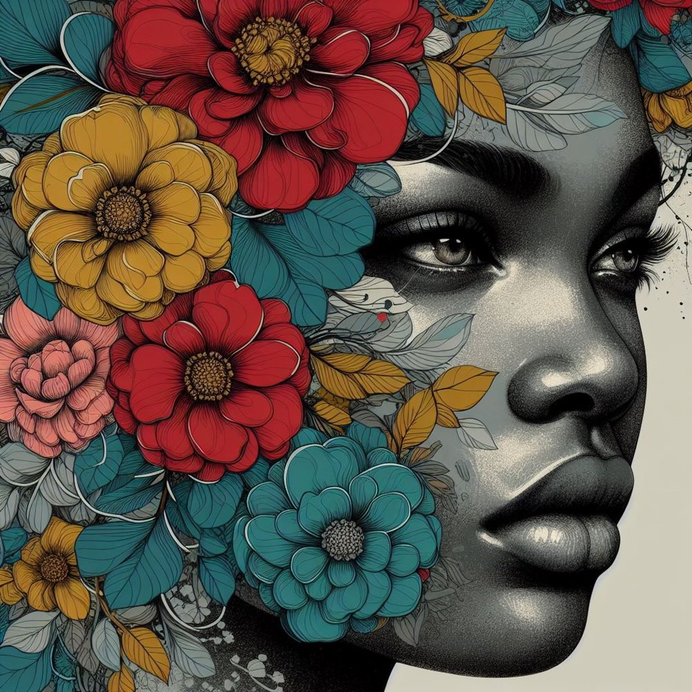 Vibrant Floral Portrait