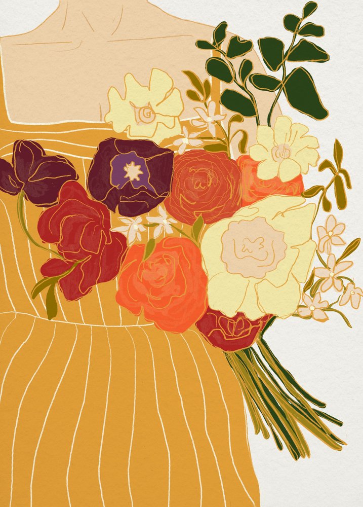 Woman Holding Bouquet