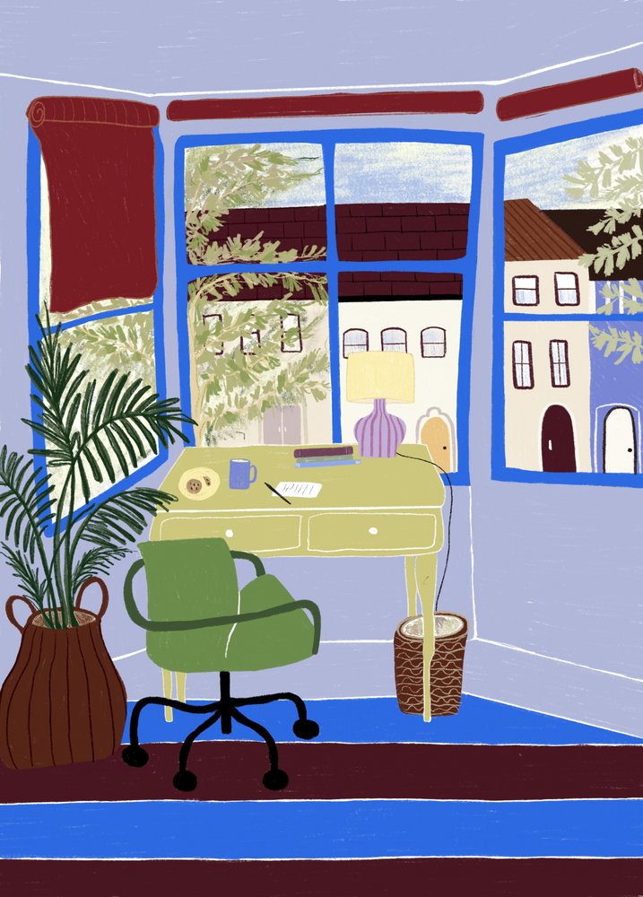 Cozy Desk Bay Window