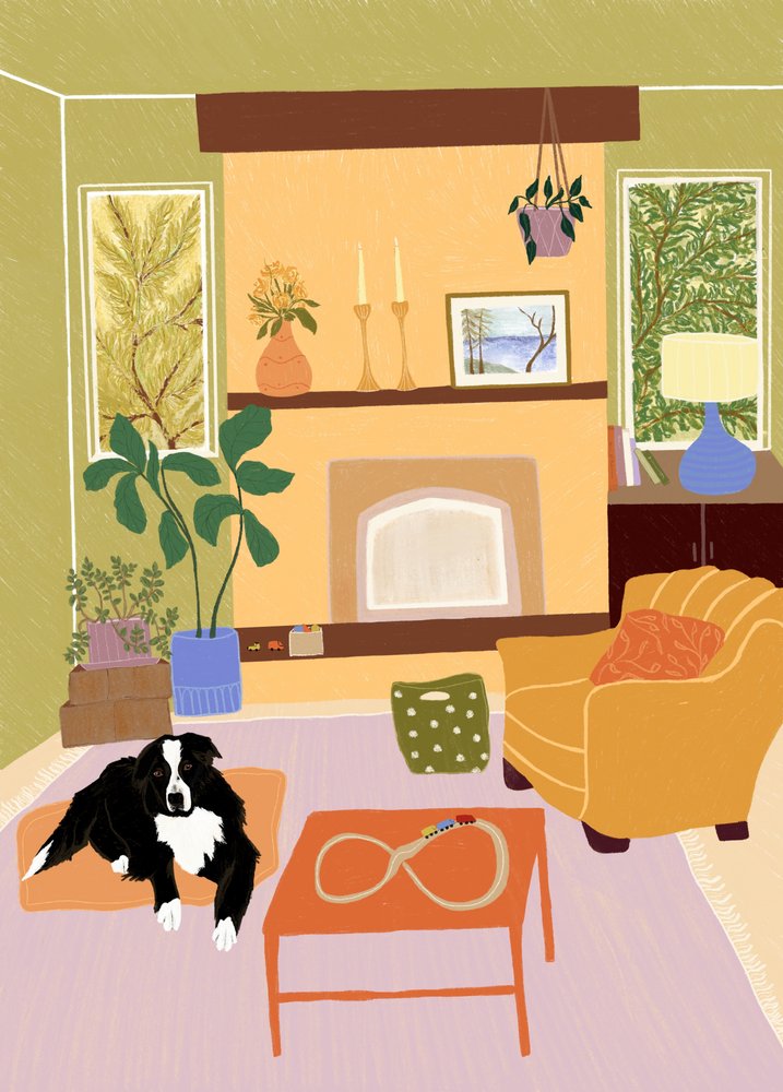 Cozy Living Room Dog