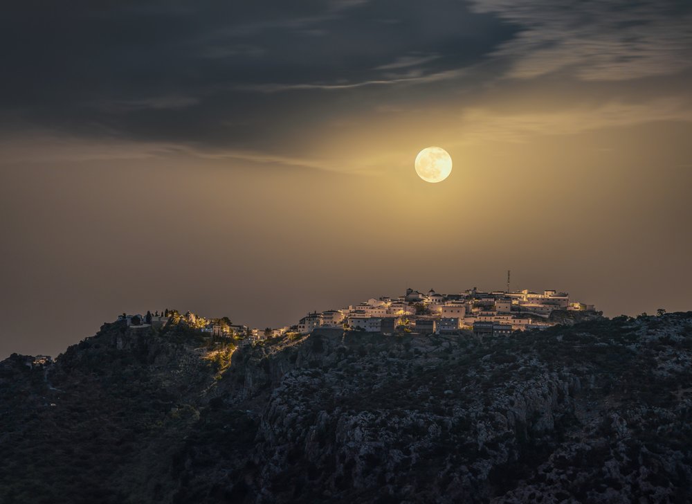 Moonlit Mountain Village