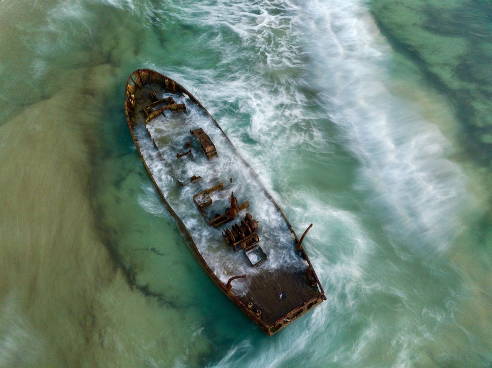 Rusty Shipwreck Coastline