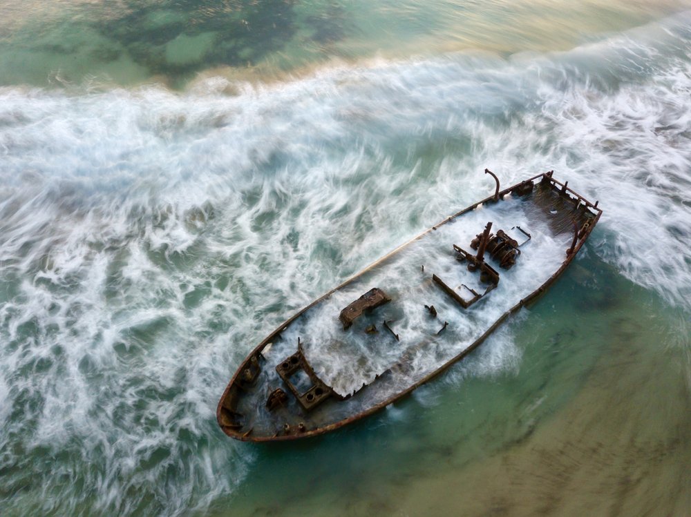 Abandoned Shipwrecked Boat