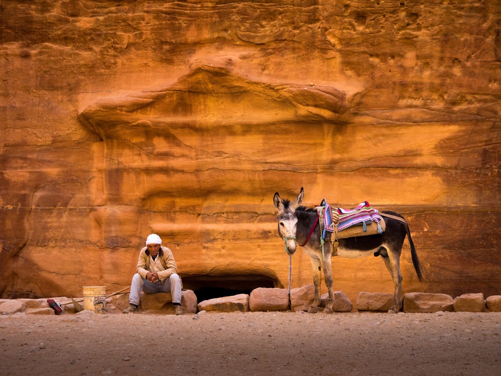 Man and Donkey at Petra