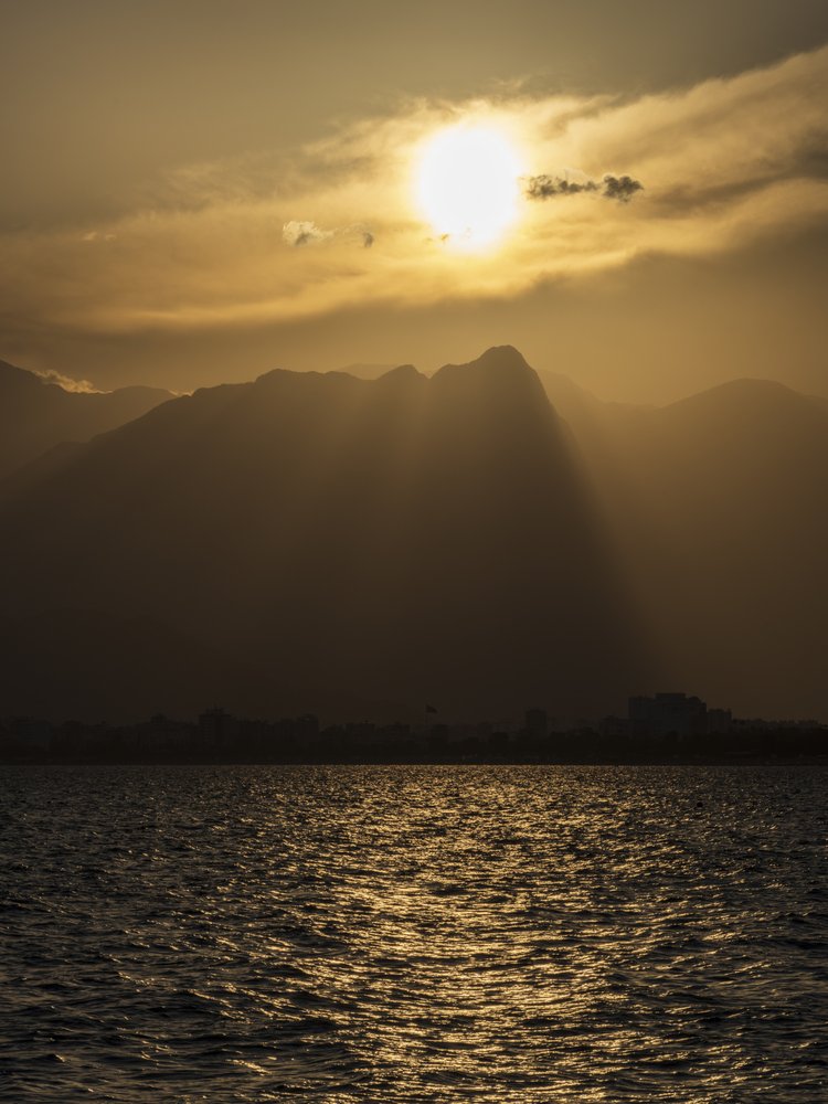 Serene Mountain Water Sunset