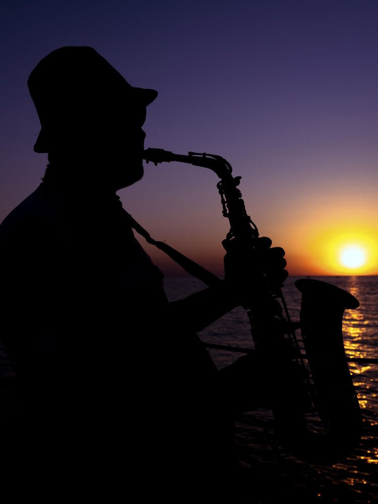 Saxophone Sunset Silhouette
