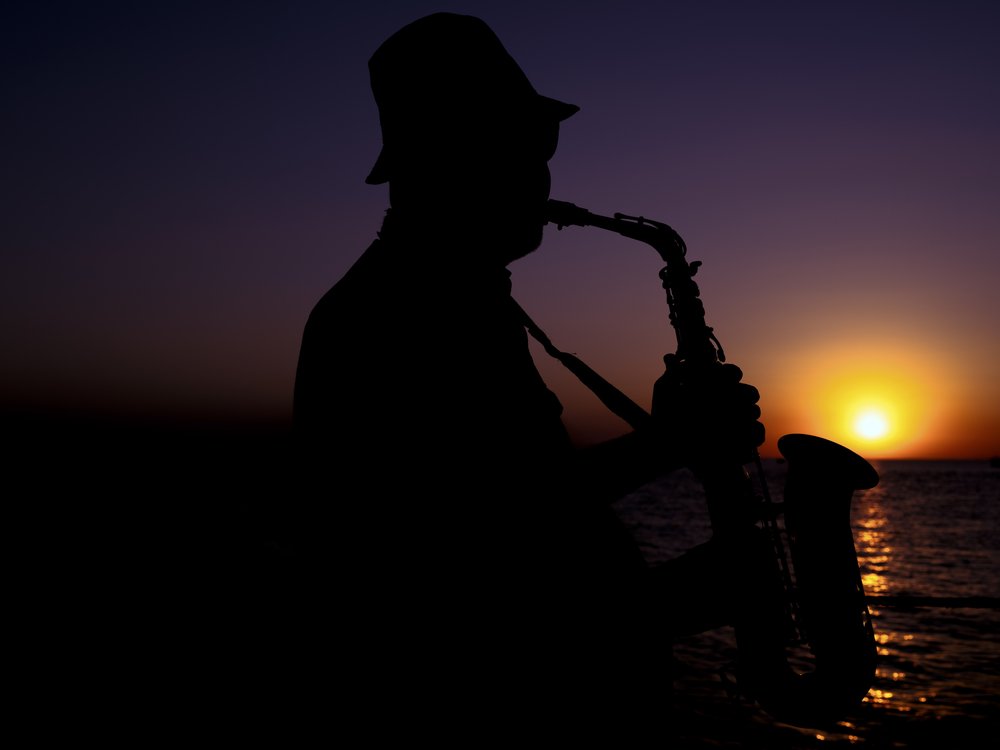 Jazz Sunset Silhouette