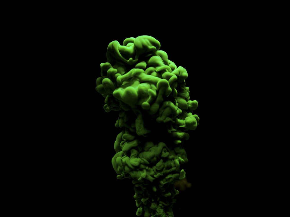 Glowing Green Fluid Cloud