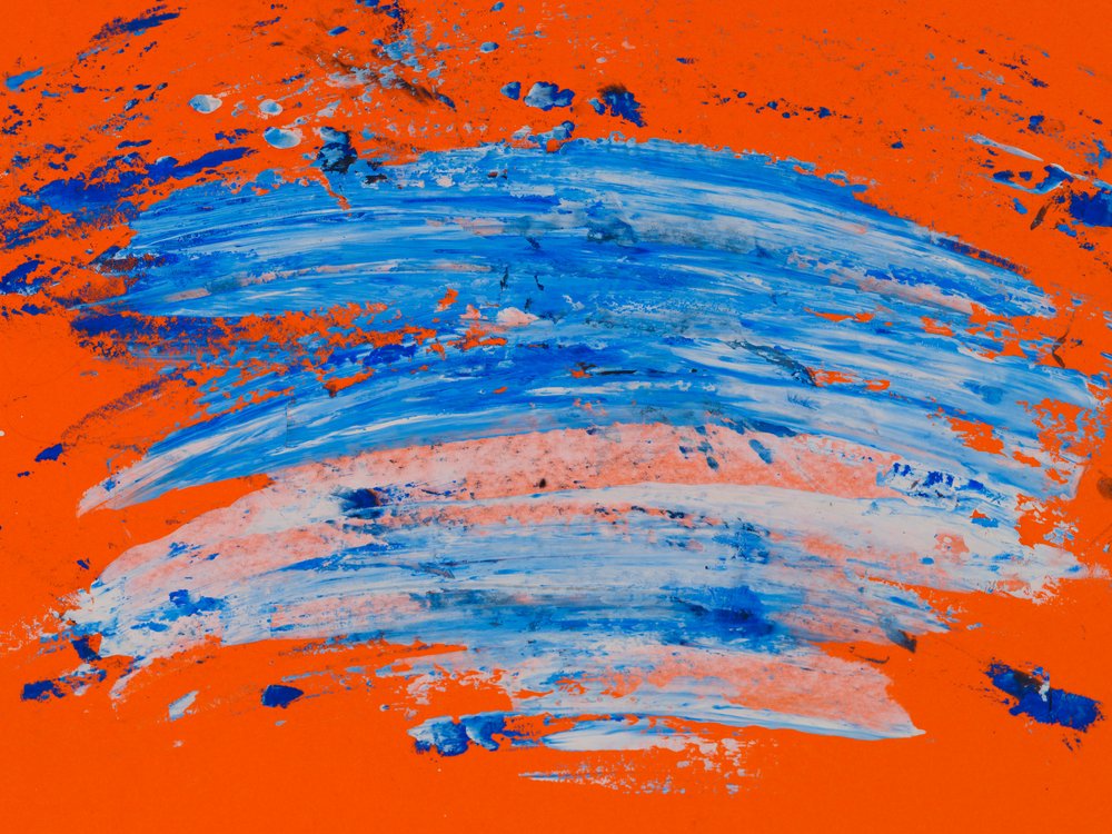 Dynamic Blue Orange Strokes
