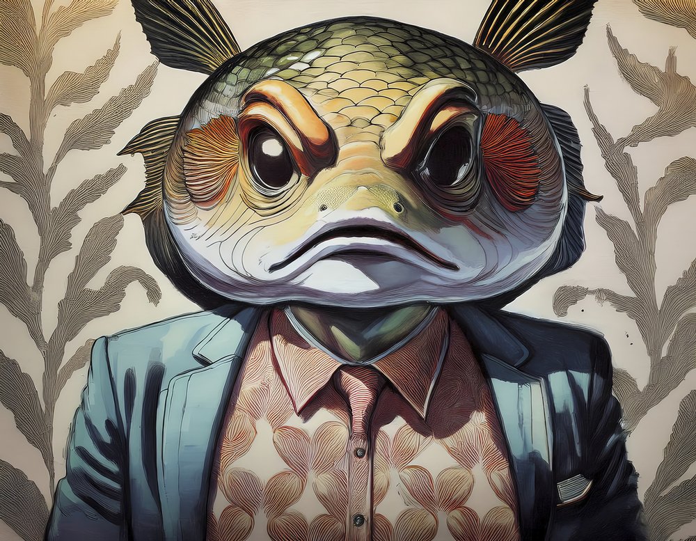 Grumpy Fish In Suit