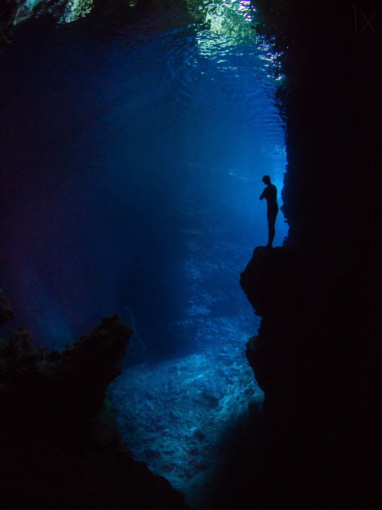 Deep Blue Cave Diver