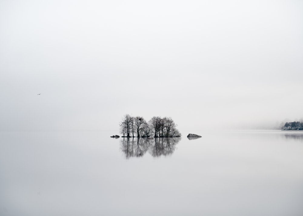 Misty Island Reflection