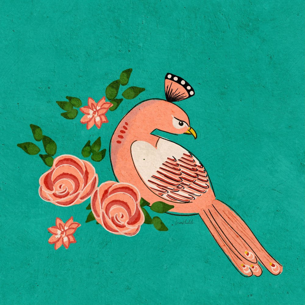 Grumpy Pink Bird