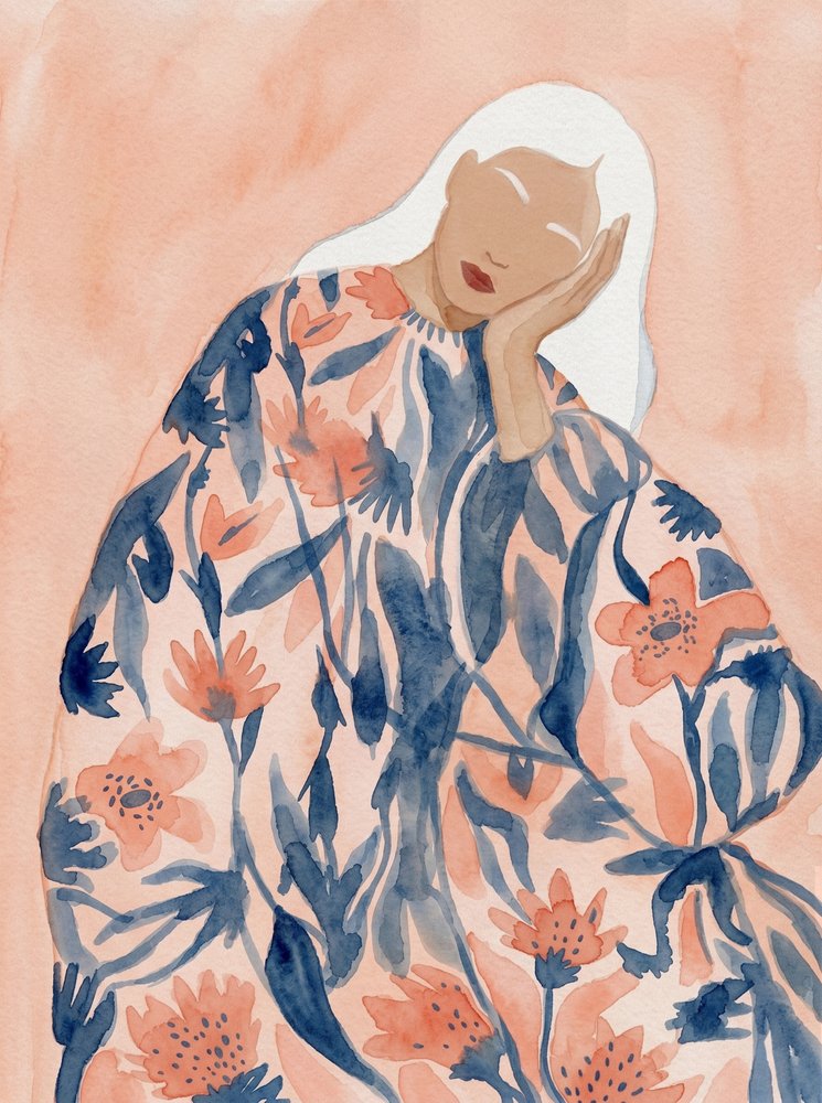 Floral Woman Dreaming