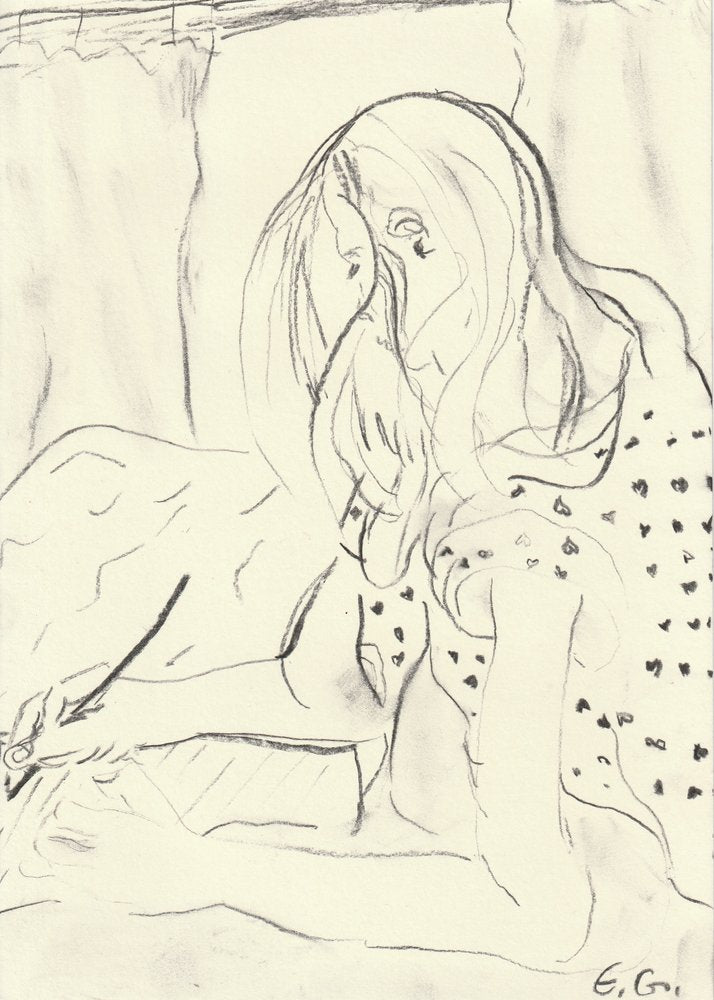 Pensive Drawing Woman