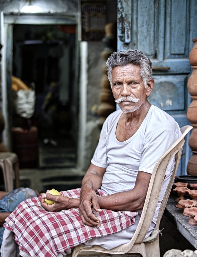 Elderly Man Direct Gaze