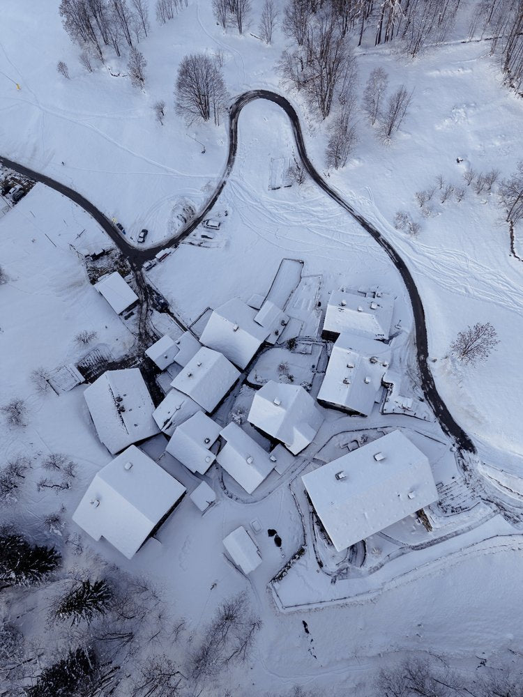 Snowy Winter Village View