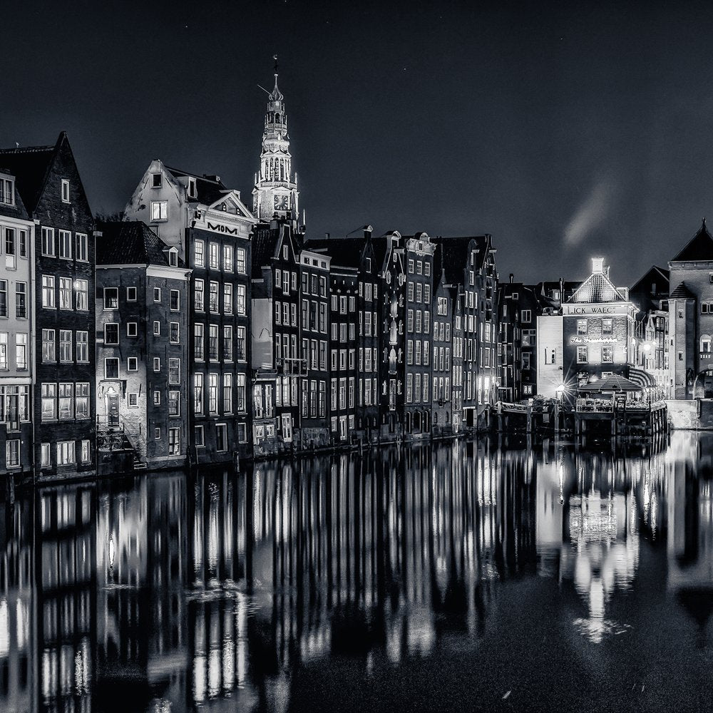 Amsterdam Canal Night Reflections