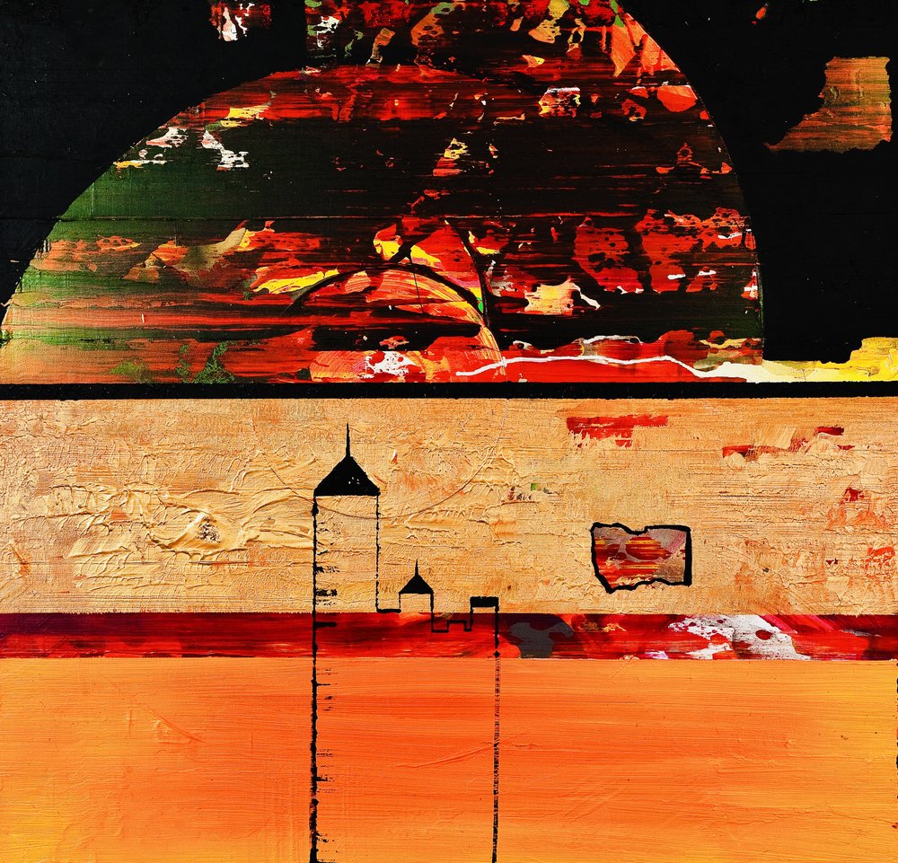 Fiery Abstract Cityscape