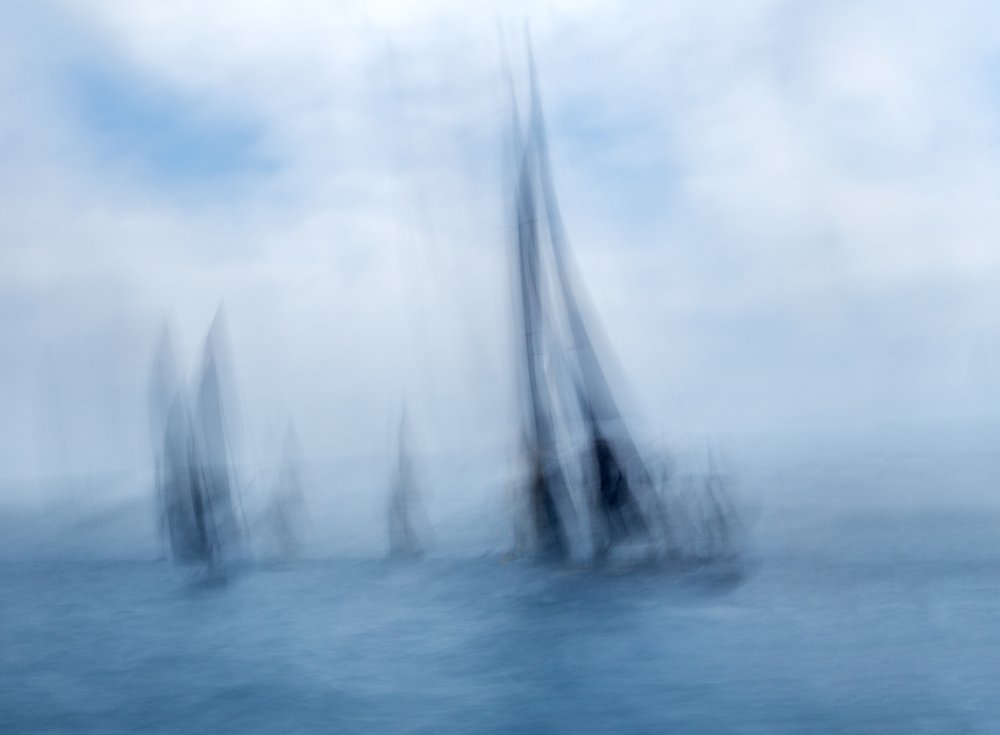 Dreamy Blue Sailboats